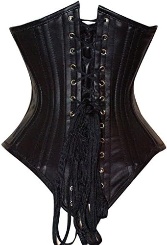 Miilee Corsets Women's Long Corset Pu Waist Training Underbust Boned Shaper