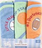 3-Pack Applique Hooded Towels, Blue