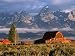 Barn on Mormon Row, with the Teton Mountain Range in the Background, Grand Teton Nati...