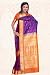 Magenta Tana Art Indian Silk Sari with designer Mustard Pallu