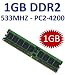 1 GB 240 pin DDR2-533 (533Mhz, PC2-4200U, CL4) NON ECC, unbuffered für DDR2 Mainboards - 100% kompatibel zu 400Mhz, PC2-3200U, CL3