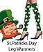 St. Patrick's Day All Over Shamrocks Leg Warmers (Green with White Shamrocks)
