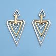 Two-Tone Sterling Silver Earrings - 35 mm