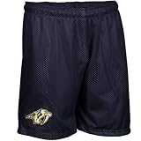 NHL Nashville Predators Team Applique Mesh Shorts - Navy Blue (Small)
