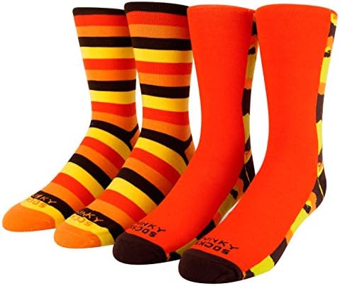 Funky Socks Men's 2 Pack Crew Socks (Chocolate Camo, One Size)