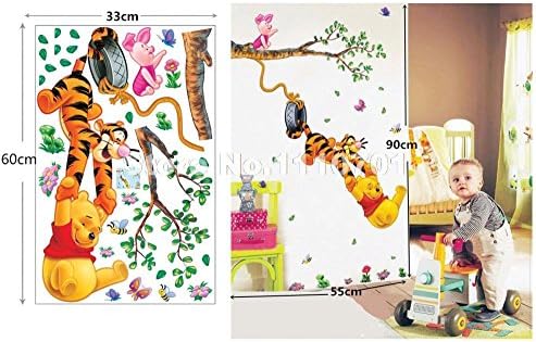 Pooh tree Animal Cartoon Vinyl Wall stickers for kids rooms Home decor DIY Child Wallpaper Art Decals 3D Design House Decoration