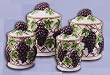 New Kk Grape 4 Piece Ceramic Canister Kitchen Set