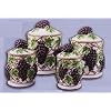 GRAPES kitchen CANISTERS set Ceramic fruit theme home decor