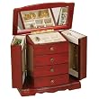 Mele Harmony Musical Jewelry Box, Cherry Finish