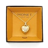 Monet Gold Heart Locket Necklace