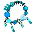 Murano Glass Metal Bead Bracelet Brilliant Blue Evil Eye Protection By Bucasi