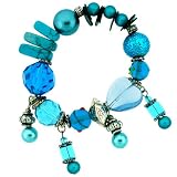 Murano Glass Metal Bead Bracelet Brilliant Blue Evil Eye Protection By Bucasi