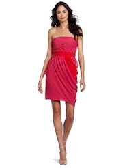 Strapless Polyester Colorblocking Grecian  Dress
