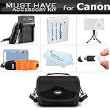 Essential Accessory Kit For Canon PowerShot D10 D20 D30 Waterproof Digital Camera Includes Extended (1200Mah) Replacement NB-6L Battery + Ac/Dc Travel Charger + Float Strap + Case + Mini Tripod + More