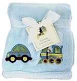 Kids Line Pram Boa Blanket with Car Embroidery (Blue)