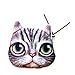 HuaYang Fantastic Cartoon Cat Head Shape Wallet Coins Purse Holder Pouch(Light Grey Meow)