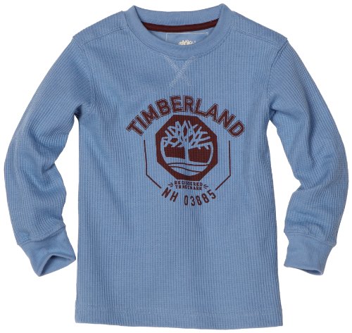 Timberland Boys 2-7 Toddler NH Area Code Thermal Tee, Blue, 3T