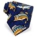 Men's Gone Fishin' Tie by Fun Ties in Navy Blue