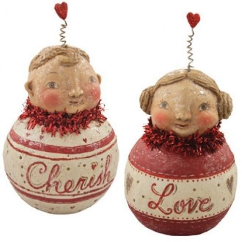 Bethany Lowe Valentine Chubby Cherub Bauble Set JP0179