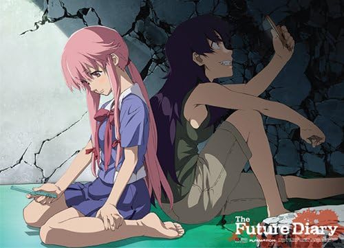 Fabric Poster - Future Diary - New Yuno & Minene Sitting w/ Phones ge77973