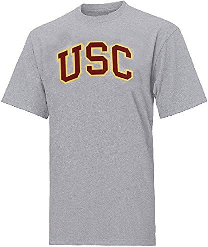 USC Trojans Athletic Grey Block Logo Short Sleeve T Shirt (Medium)