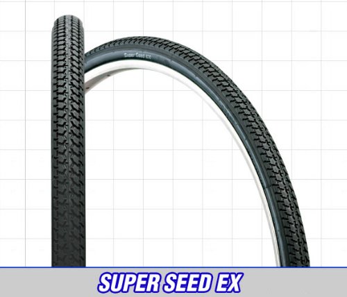 IRC　SUPER SEED EX　26×1-3/8 ブラック/ブラック【日本製タイヤ】1ペア（タイヤ・チューブ各2本組