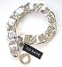 CC Skye Double Wrap Chunky Metallic Silver Leather Bracelet