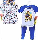 Superman Blue and White 2 for 1 Boys Pajama Sleepwear 4-Piece Set