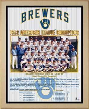 1982 American League Champions Milwaukee Brewers Championship Team Photo Plaque (you choose color & size)
