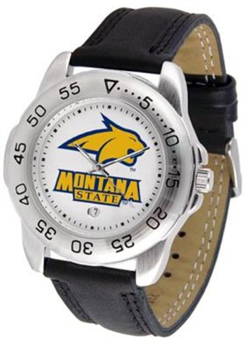 Montana State Bobcats MSU Mens Leather Sports Watch