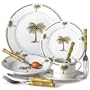 20PC BAHAMA PALM TREE DINNERWARE SET, TABLEWARE