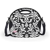 BUILT NY Spicy Relish Designer Neoprene Lunch Tote, Black and White Damask (LB12-DBW)