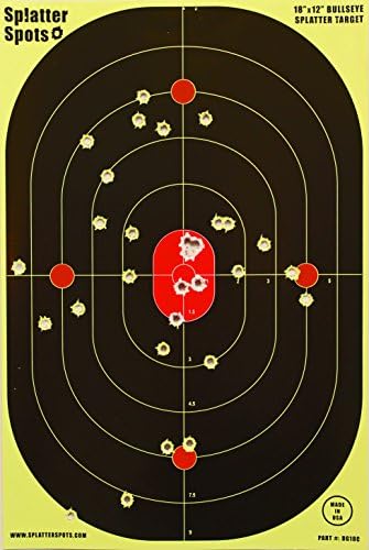 12" X 18" Bulleye Splatter Spots Targets 10, 25, 50, 100 Packs See Your Hits Instantly (100)