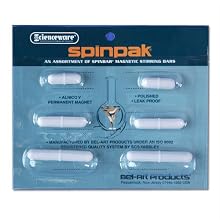 Bel-Art Scienceware PTFE Spinpak Magnetic Stirring Bar Assortment, with Pivot Ring