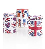 3 Diamond Jubilee 2012 Tea Coffee Sugar Tins