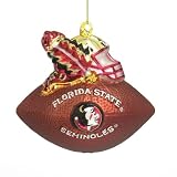Florida State Seminoles NCAA Glass Mascot Football Ornament (6)
