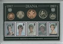 Princess (of Wales) Lady Diana Spencer Coin & Stamp Present Display Gift Set 1997