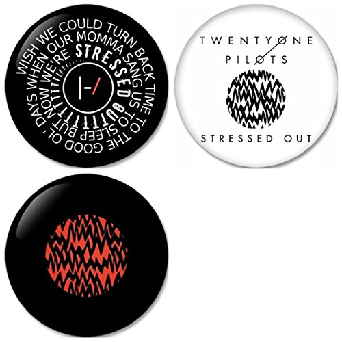 Twenty One Pilots : Stressed Out Pinback Buttons Badges/Pin 1.25 Inch Set of 3 New