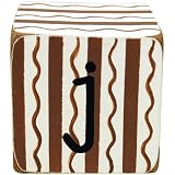 New Arrivals Letter Block J, Chocolate White by New Arrivals