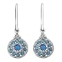 10k White Gold Round Light Blue Topaz & Round Coated Myst Time Topaz w/ Round Diamond Earrings (0.01 cttw, I-J Color, I3 Clarity)