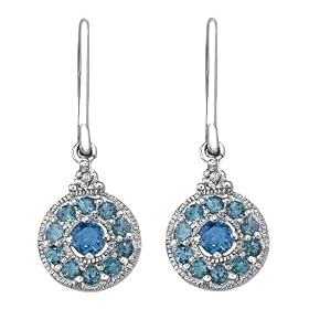 10k White Gold Round Light Blue Topaz and Round Coated Myst Time Topaz w ... by Amazon.com Collection