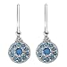 10k White Gold Round Light Blue Topaz & Round Coated Myst Time Topaz w/ Round Diamond Earrings (0.01 cttw, I-J Color, I3 Clarity)