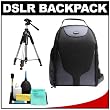 Bower Pro Digital SLR Photography BackPack + Tripod + Cleaning Kit for Canon Rebel T3, T3i, T1i, T2i, EOS 60D, 50D, 5D, 7D, Nikon D3000, D3100, D5000, D7000, D300s, Olympus Evolt E-5, E-30, E-620 & Sony Alpha A560, A580, A33, A55