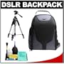 Bower Pro Digital SLR Photography BackPack + Tripod + Cleaning Kit for Canon Rebel T3, T3i, T1i, T2i, EOS 60D, 50D, 5D, 7D, Nikon D3000, D3100, D5000, D7000, D300s, Olympus Evolt E-5, E-30, E-620 & Sony Alpha A560, A580, A33, A55