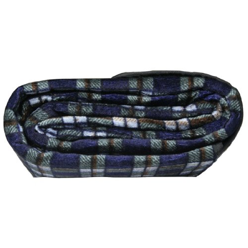 10T Picnic Couverture de pique-nique ou plage Bleu/Carreaux 150 x 130 cm