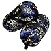Blue and Gold Asian Inspired Bolster Pillow with Plum Blossom Design, Set of 2