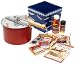 The Original Whirley Pop Stovetop Red Popcorn Popper with Popcorn Bowl