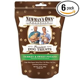 Newman's Own®Organics Premium Dog Treats, Turkey & Sweet Potato, 10 Ounce Bags (Pack of 6)