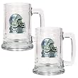 New England Patriots 2pc 15oz Glass Tankard Set- Helmet Logo NFL Football