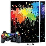 Skin Decal Cover for Playstation 3 Console + two PS3 Controllers - Splatter